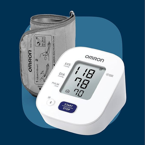 Omron HEM 7140T1 Bluetooth Blood Pressure Monitor with Cuff Wrapping Guide, Hypertension Indicator & Intellisense Technology For Accurate Measurement