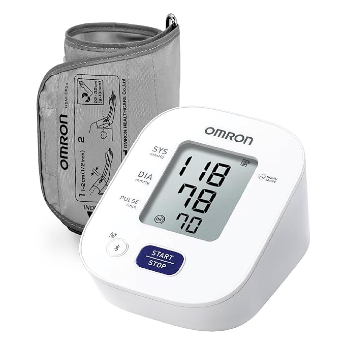 Omron HEM 7140T1 Bluetooth Blood Pressure Monitor with Cuff Wrapping Guide, Hypertension Indicator & Intellisense Technology For Accurate Measurement