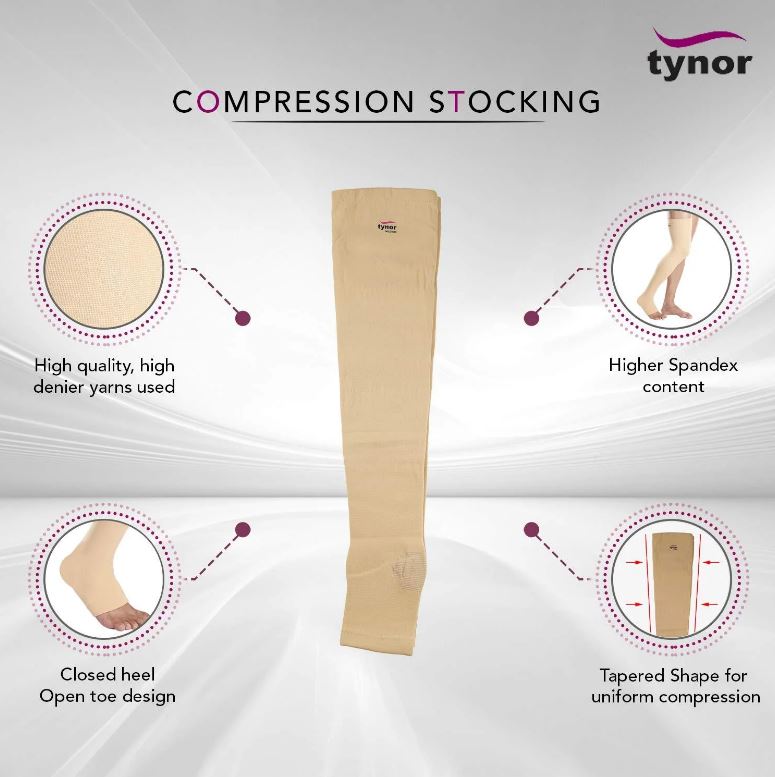 Tynor Compression Stocking Mid Thigh Classic (Pair)